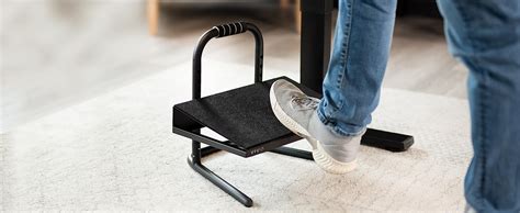 Vivo Black Ergonomic Height Adjustable Standing Foot Rest Relief