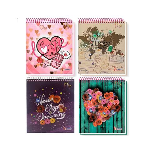 Caderno Universitário Vertical Ideal para Canhotos Flip Feminino