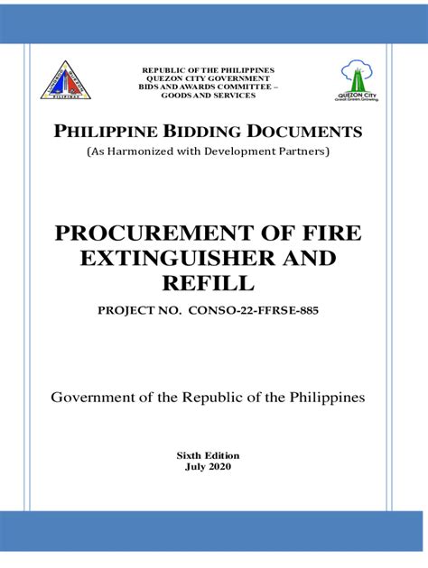 Fillable Online Procurement Of Fire Extinguisher And Refill Fax Email