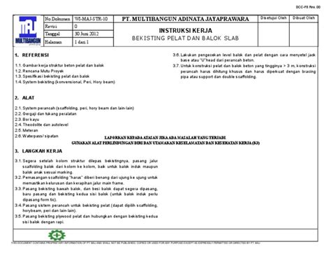 PDF 010 Bekisting Pelat Dan Balok Slab DOKUMEN TIPS