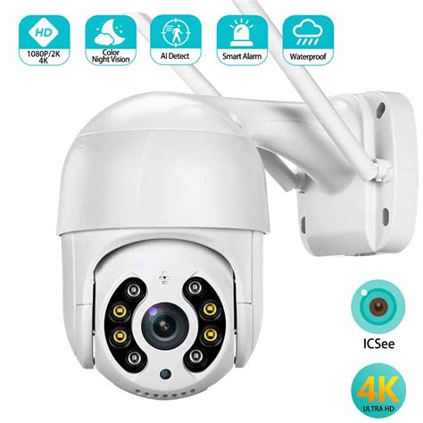 Caméra de surveillance extérieure PTZ IP WiFi 4K 8MP dispositif de