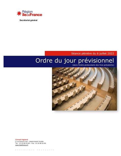 Calaméo Cr 6 Juillet 2022 Odj Prévisionnel