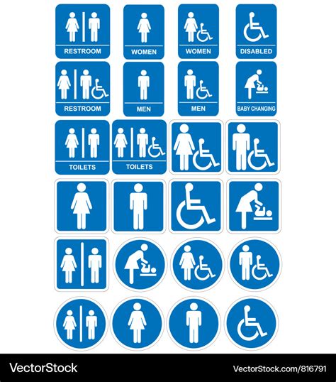 Restroom signs Royalty Free Vector Image - VectorStock