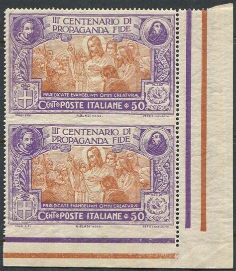 Koninkrijk Italië 1923 Propaganda Fide vertical pair Catawiki