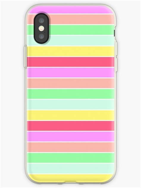 Pastel Rainbow Sorbet Horizontal Deck Chair Stripes Iphone Case For