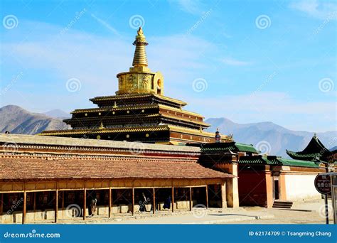 Labrang Lamasery Of Tibetan Buddhism In China Editorial Stock Image