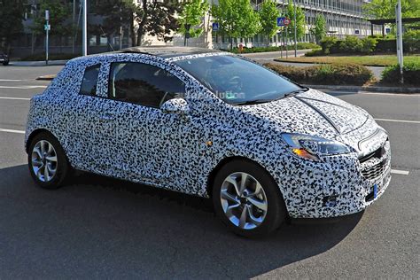 All-New Opel Corsa E Spied with LED Headlight Accents and Huge Sunroof ...