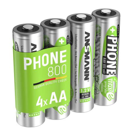 Ansmann Ag Akku Aa Mignon 800mah 1 2v Nimh Für Telefon 4 Stück