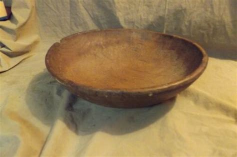 Primitive 155 Antique Early 1800s Carved Wood Butter Bowl Repair