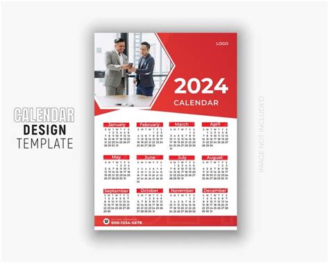 Premium Vector Modern New Year Calendar Design Template 2024