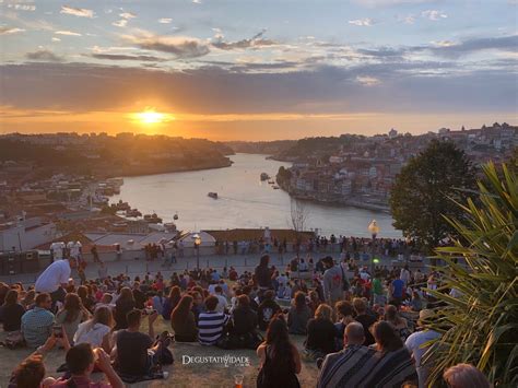 Por Do Sol Em Porto Portugal Degustatividade