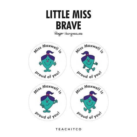 Merit Stickers | Little Miss Brave - Teachit Co