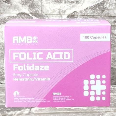 FOLIDAZE Folic Acid 100 Capsules Lazada PH