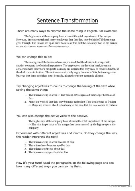 Cpe Rewriting Exercises English Esl Worksheets Pdf And Doc