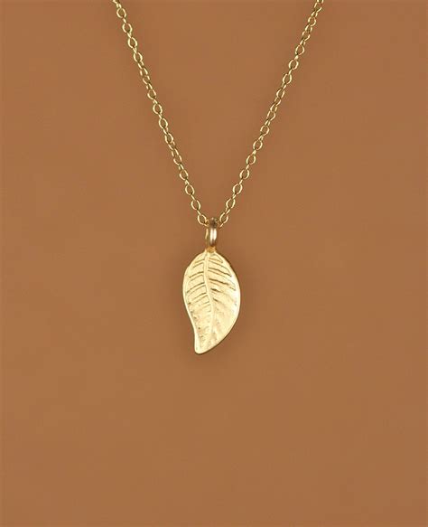 Leaf Necklace Gold Leaf Necklace Nature Necklace Organic