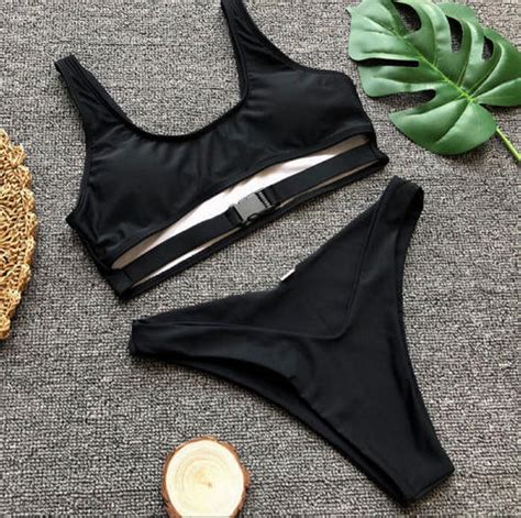 Costume Da Bagno Aperto Bikini Bandeau String Slim Sling Swimwear Swimsuit M EBay