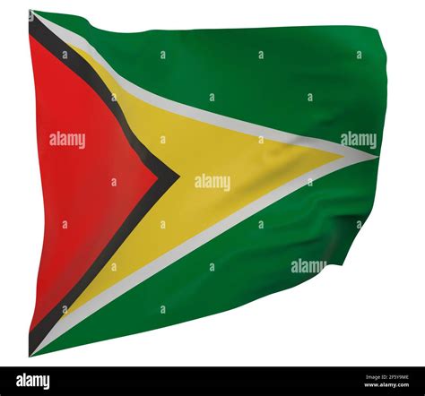 Guyana flag isolated. Waving banner. National flag of Guyana Stock ...