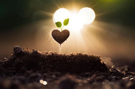 Premium Photo A Heart Shaped Plant Sprouting Out Of Dirt