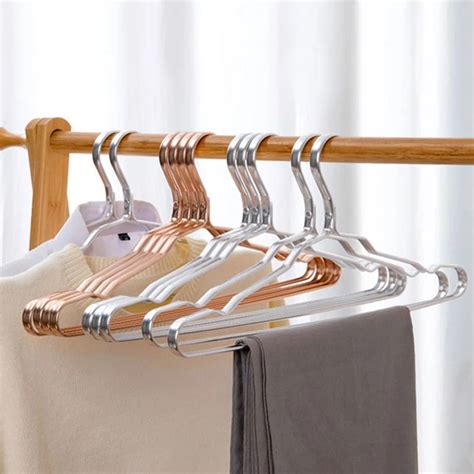 Aluminum Alloy Coat Hanger Adult Clothes Hangers 1cm Wide Body Anti