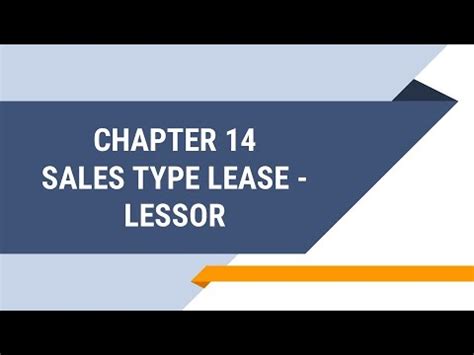 Chapter Sales Type Lease Lessor Youtube