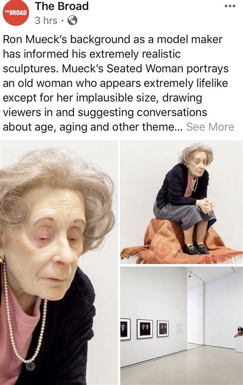 An Old Woman Sitting On Top Of A Bed Next To Pictures And Text About Her