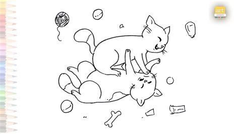 Cats Fighting Drawing Video Cute Cats Fighting Drawing How To Draw