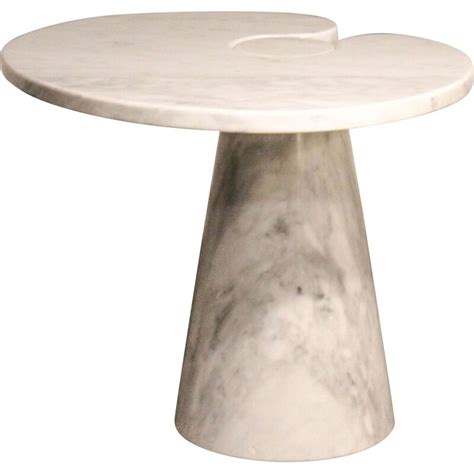 Paire De Tables D Appoint Vintage En Marbre Blanc De Carrare Par Angelo