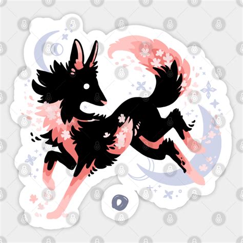 Cherry Blossom Wolf Drawing Wolf Sticker Teepublic