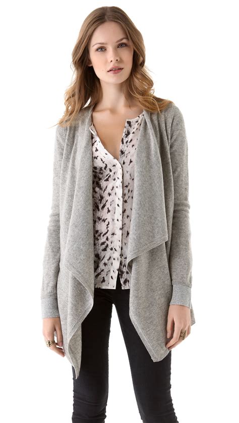 Joie Yoko Draped Cardigan In Gray Grey Lyst