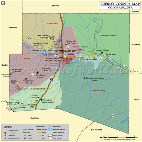 Pueblo County Map, Colorado | Map of Pueblo County, CO