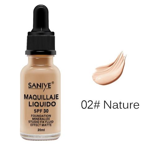 Maquillaje Liquido Mate Spf 30 Saniye Diversos Tonos