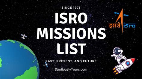 Isro Missions List Past Present And Future Pdf