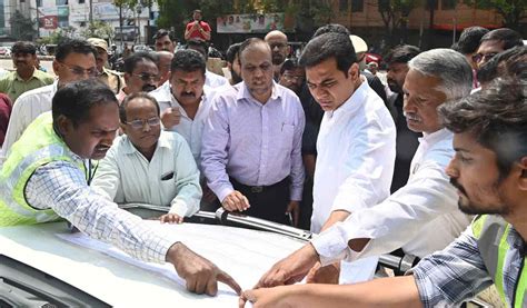 Minister KTR Exhorts GHMC Officials To Complete Indira Park VST Steel