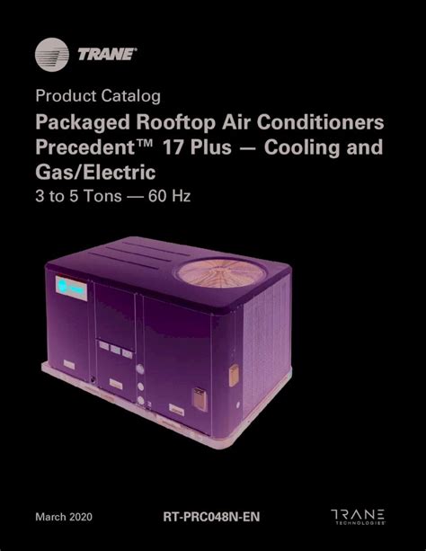 PDF Product Catalog Packaged Rooftop Air Conditioners Trane