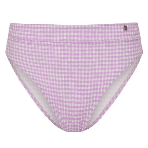 Beachlife Lilac Check Hohe Bikini Hose Annadiva