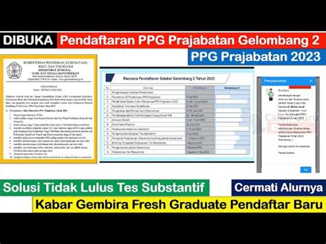 RILIS Jadwal Pendaftaran PPG Prajabatan Gelombang 2 Tahun 2023