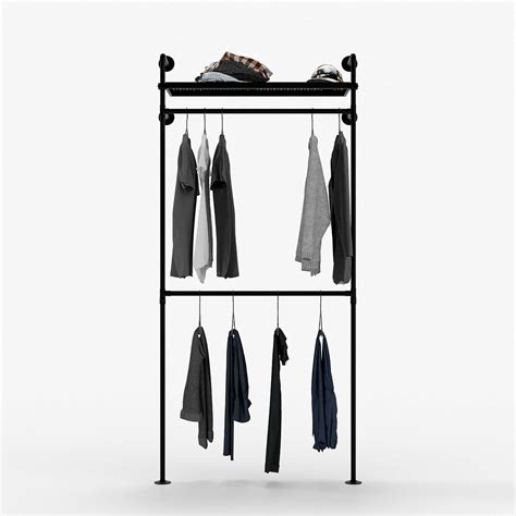 Wall Mounted Clothes Rack with Metal Shelf | pamo. – pamo. design