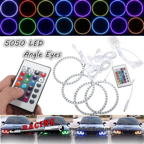 4X Ojos de Ángel RGB 120mm 15LEDs SMD de Coche Universal Faros