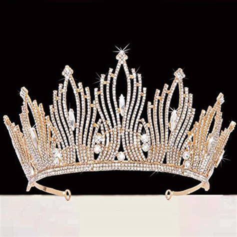 Eyret Crystal Wedding Crowns Gold Rhinestone Bride Tiaras Prom Pageant Queen Crowns Festival