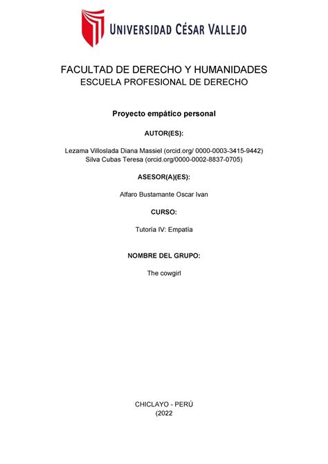 Facultad De Derecho Y Humanidades X Facultad De Derecho Y Humanidades Escuela Profesional De