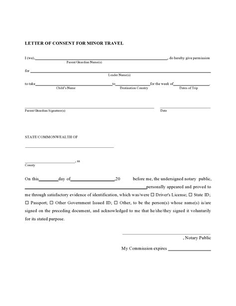 Notarized Travel Consent Letter Template 55 Koleksi Gambar