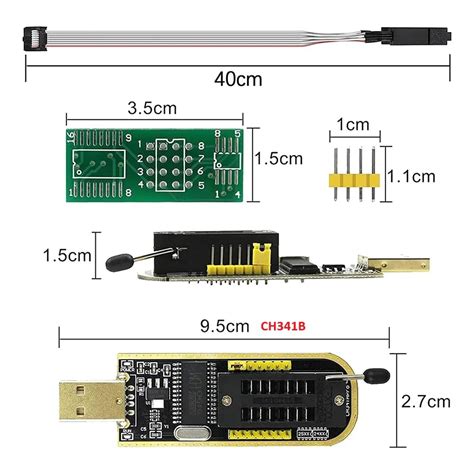 PROGRAMADOR USB KIT TZT CH341B PINZA CABLE BIOS EEPROM SERIE 24 25