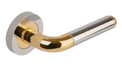 Orbit Lever Door Handle On Round Concealed Rose Polished Electro Brass Polished Chrome 3630