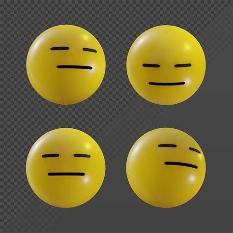 Premium Psd D Rendering Emoji Expressionless Face Boring