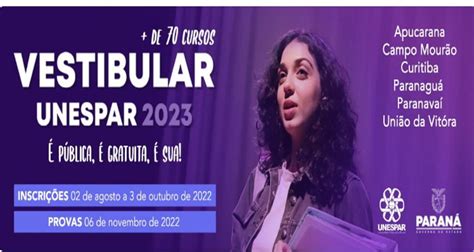 Unespar divulga inscrição e data das provas do Vestibular 2023