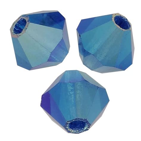 Mm Preciosa Crystal Bicones Mc Bead Rondell Indicolite Ab X