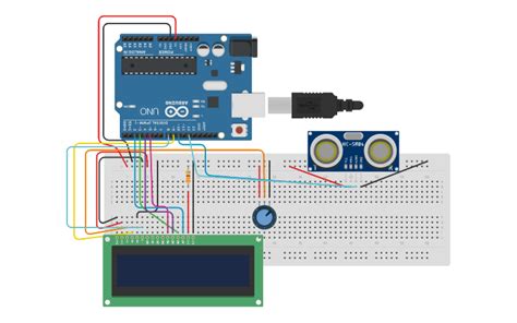 Circuit Design Desafio 1 Sensor De Distância Display Tinkercad