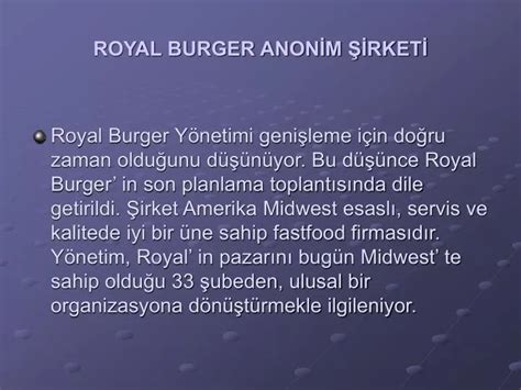 PPT ROYAL BURGER ANONİM ŞİRKETİ PowerPoint Presentation free