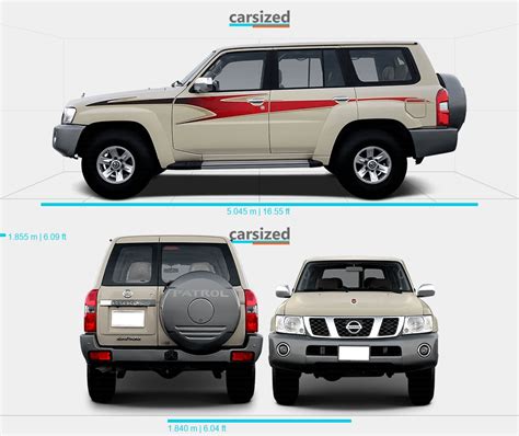 Nissan Patrol 2004-2010 Dimensions Side View