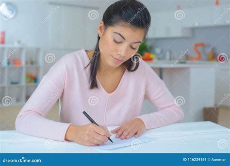 Female Writing A Letter Stock Image Image Of Handwriting 116229151